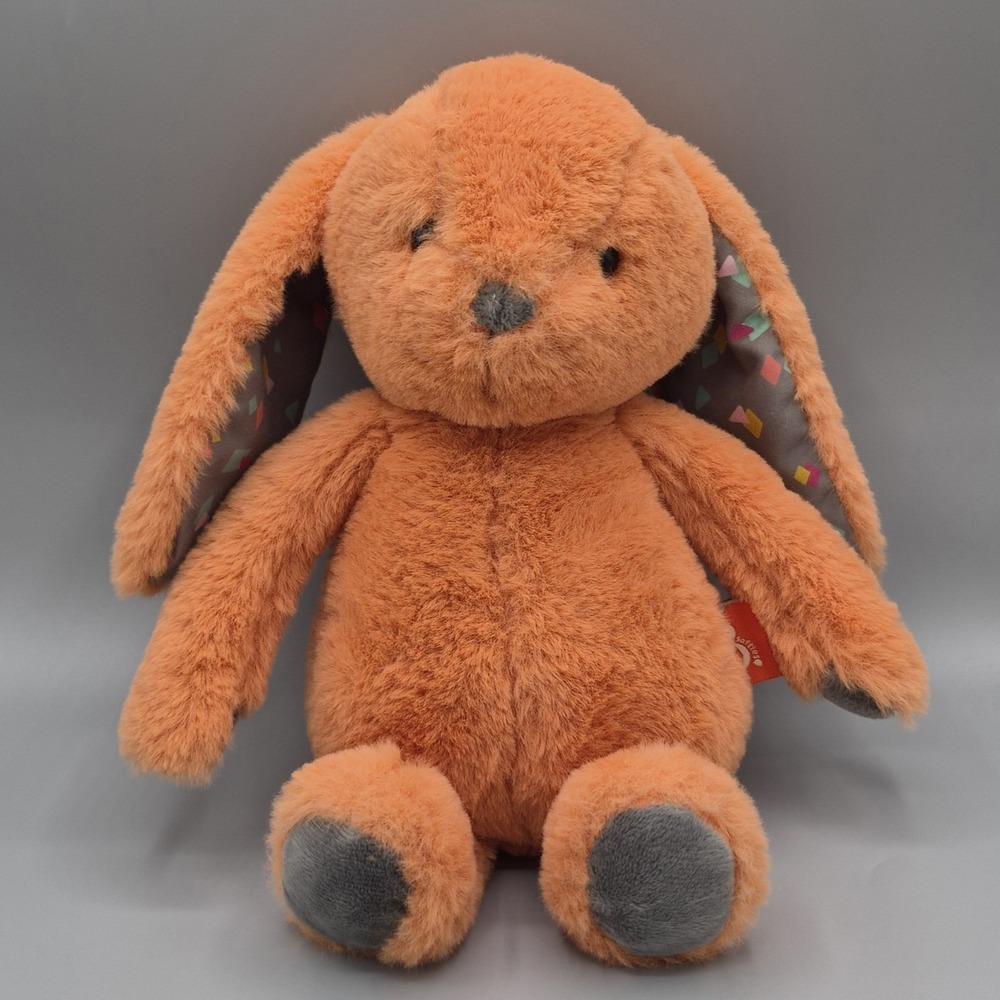 B Softies Happy Hues Bunny Rabbit Plush Stuffed Animal Orange Soft Toy 12"